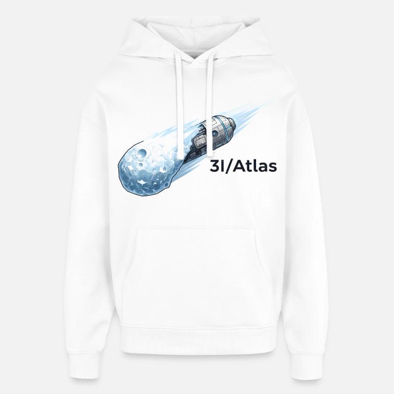 Vol d'une comète dans l'espace - Sweat à capuche unisexe Stanley/Stella Oversized - blanc