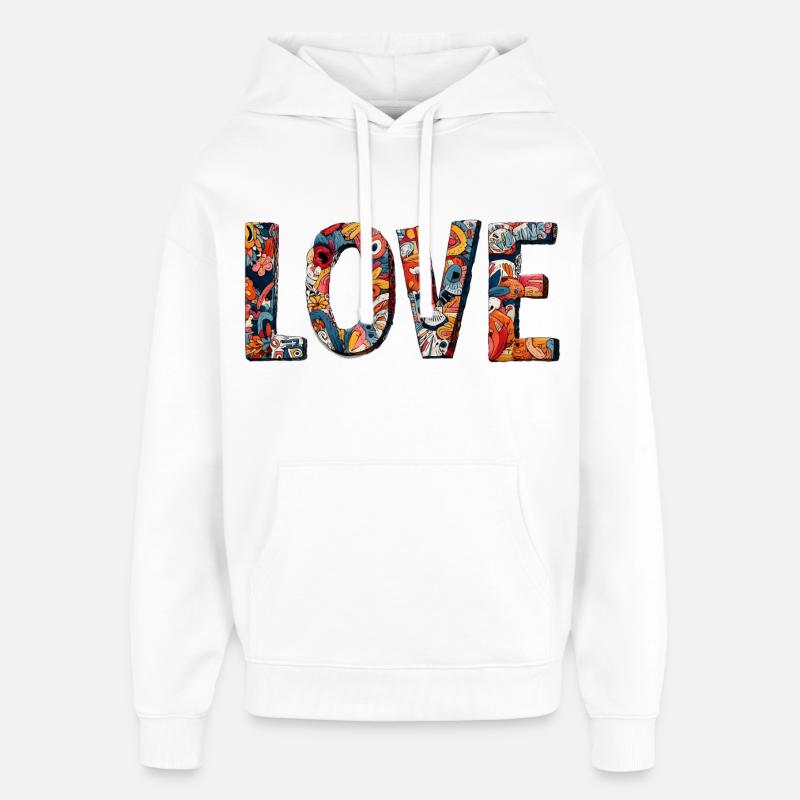 Conception créative de graffitis LOVE - Sweat à capuche unisexe Stanley/Stella Oversized - blanc