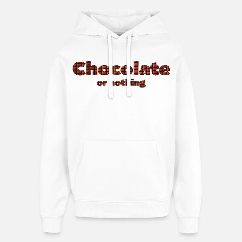 Chocolate pattern with 3D effect - Oversized Unisex Hoodie by Stanley/Stella - white