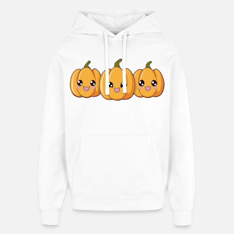Trois citrouilles heureuses - Trio - Sweat à capuche unisexe Stanley/Stella Oversized - blanc