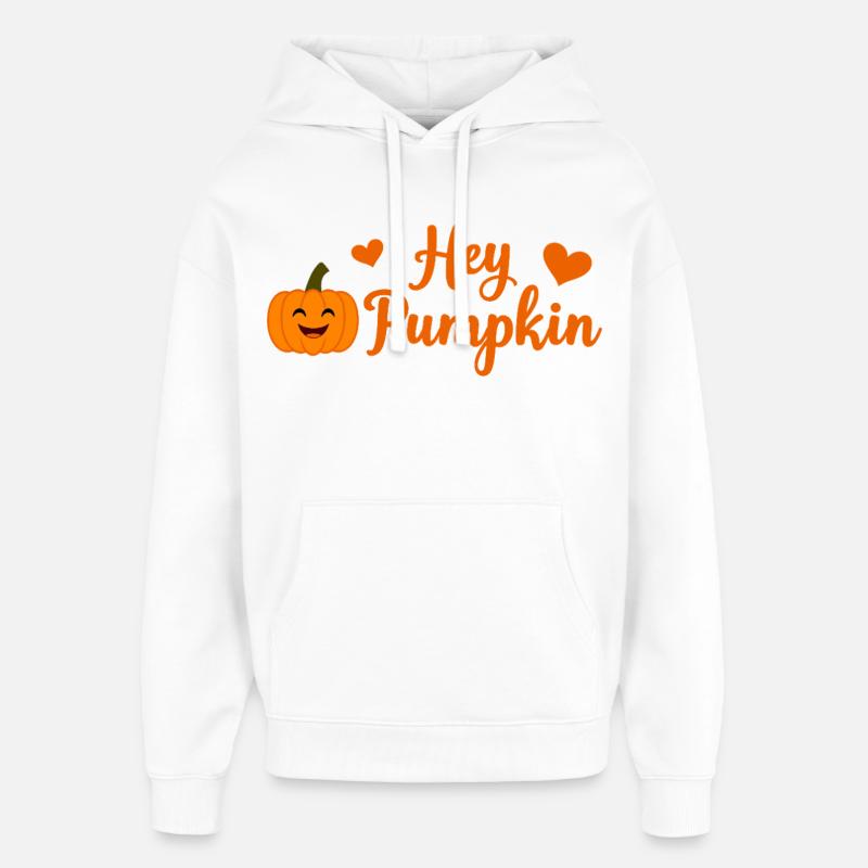 Hey citrouille mignon design d’automne - Sweat à capuche unisexe Stanley/Stella Oversized - blanc