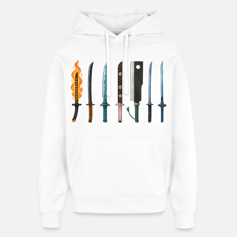 Conception de la collection d’épées d’anime - Sweat à capuche unisexe Stanley/Stella Oversized - blanc