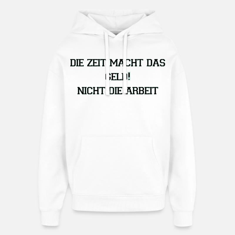 Le temps gagne de l’argent en disant au néon - Sweat à capuche unisexe Stanley/Stella Oversized - blanc