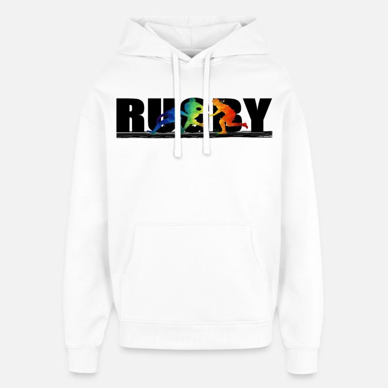 Rugby - Sweat à capuche unisexe Stanley/Stella Oversized - blanc