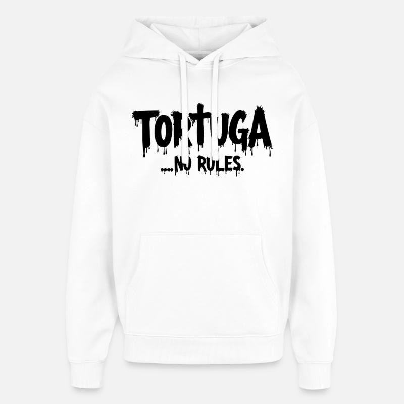 Tortuga – Pas de règles - Sweat à capuche unisexe Stanley/Stella Oversized - blanc