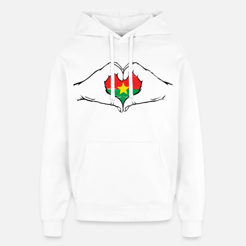 Drapeau du Burkina Faso utilisé - Sweat à capuche unisexe Stanley/Stella Oversized - blanc