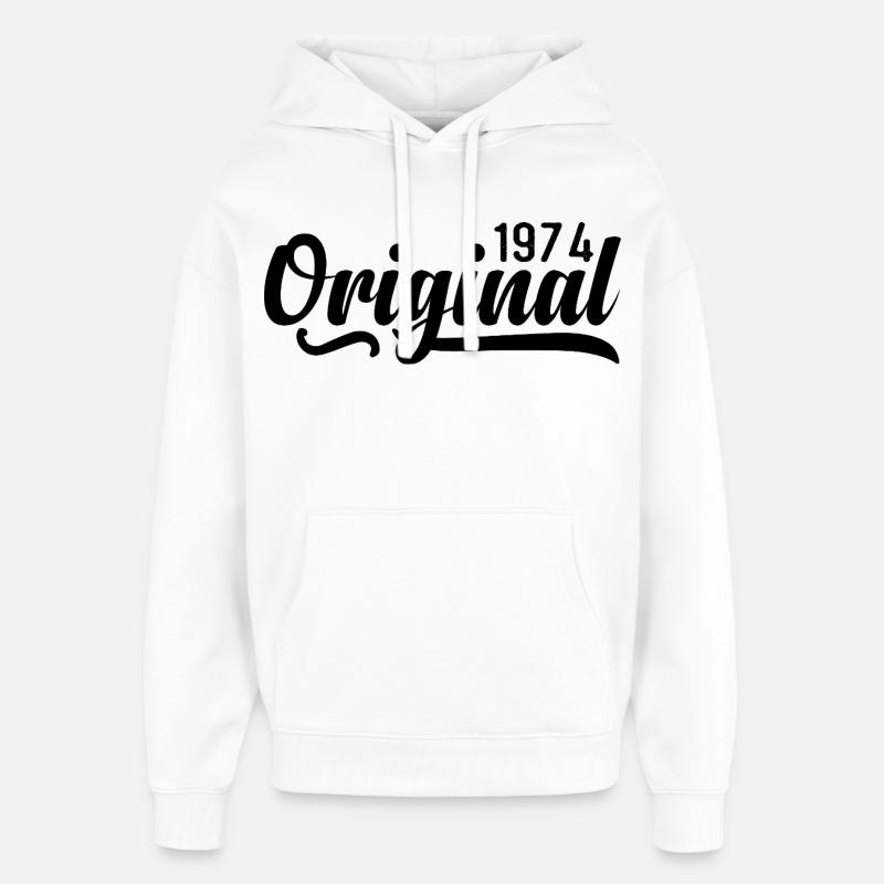 1974 anniversaire 51 ans, rétro 1974 - Sweat à capuche unisexe Stanley/Stella Oversized - blanc