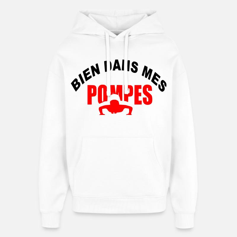 Bien_dans_mes_Pompes - Sweat à capuche unisexe Stanley/Stella Oversized - blanc