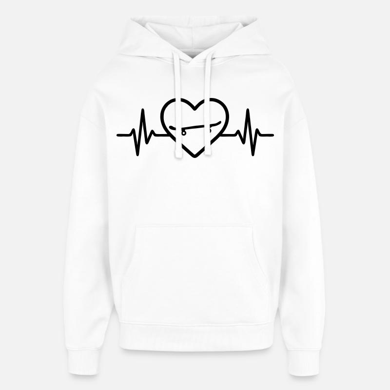 Skateboard Coeur Sport - Sweat à capuche unisexe Stanley/Stella Oversized - blanc