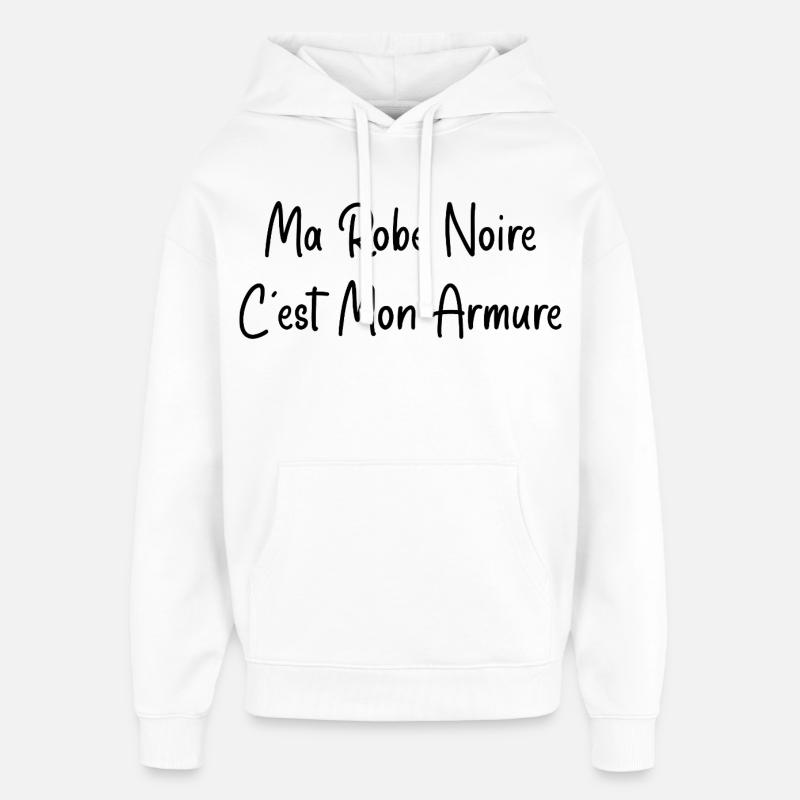 Ma robe noire est mon armure - Sweat à capuche unisexe Stanley/Stella Oversized - blanc