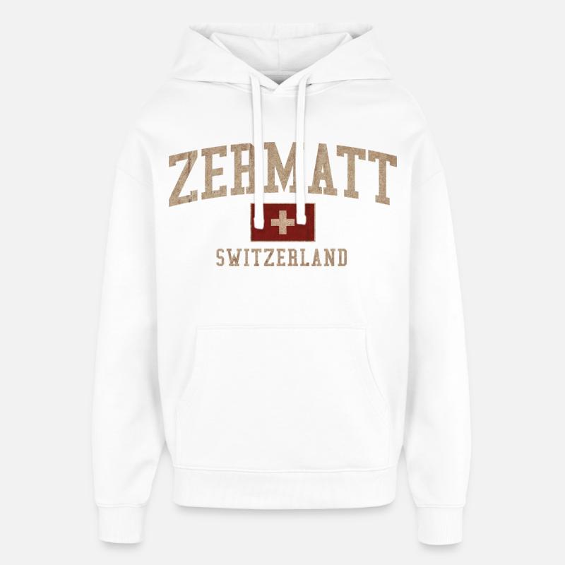 Zermatt Logo texturé suisse - Sweat à capuche unisexe Stanley/Stella Oversized - blanc