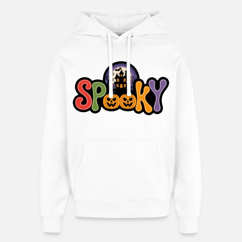 Nuit effrayante de citrouille - Sweat à capuche unisexe Stanley/Stella Oversized - blanc