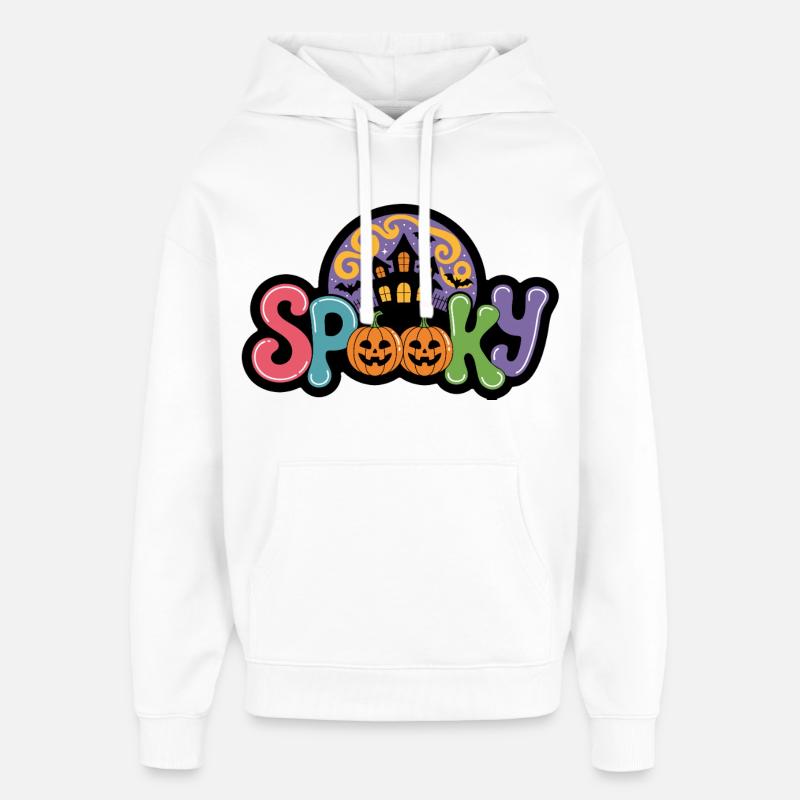 Nuit hantée Halloween citrouille magie - Sweat à capuche unisexe Stanley/Stella Oversized - blanc