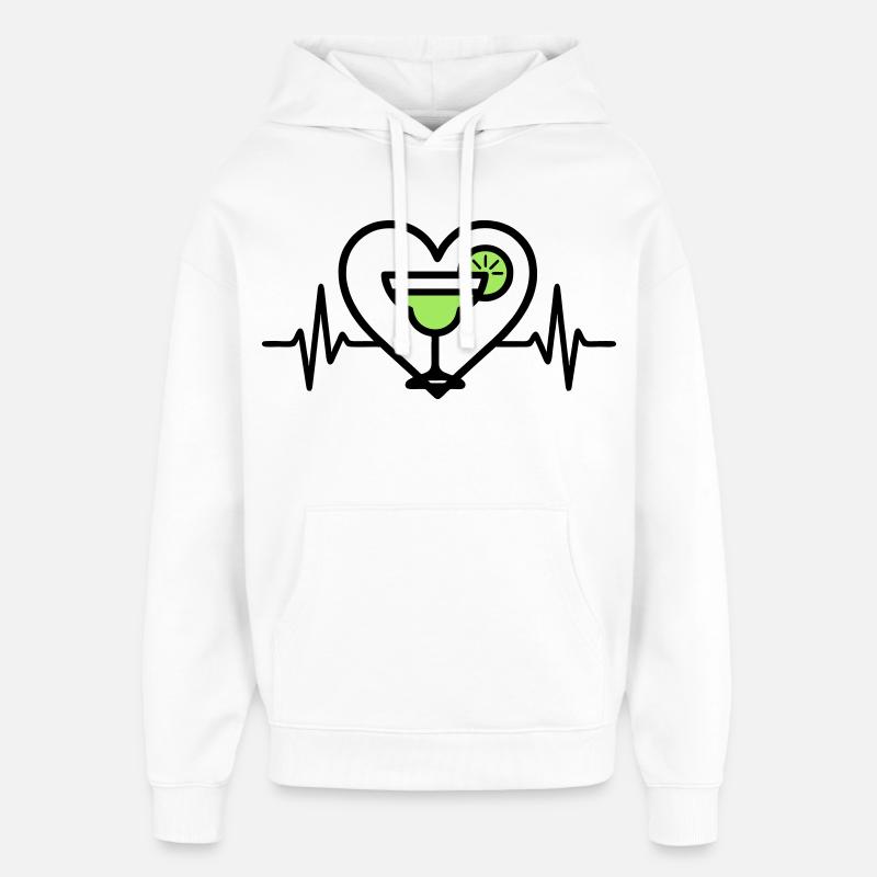 Margarita Coeur Cocktail Citron Vert - Sweat à capuche unisexe Stanley/Stella Oversized - blanc