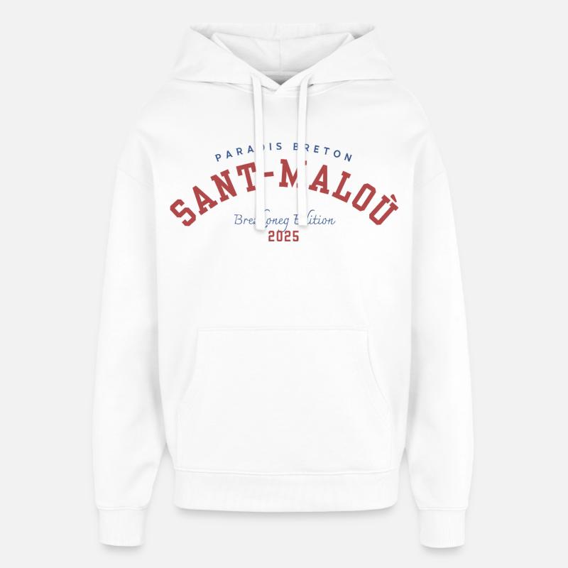 Saint-Malo  2025 - Sweat à capuche unisexe Stanley/Stella Oversized - blanc