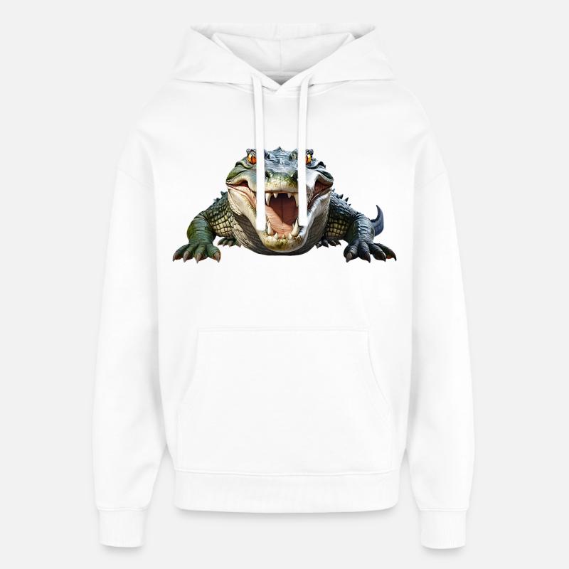 Crocodile - Sweat à capuche unisexe Stanley/Stella Oversized - blanc