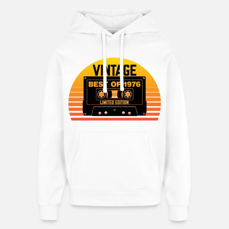 Millésime 1976 Best Of Cassette - Sweat à capuche unisexe Stanley/Stella Oversized - blanc