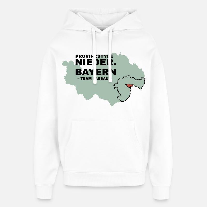 Basse-Bavière | PASSAU - Sweat à capuche unisexe Stanley/Stella Oversized - blanc
