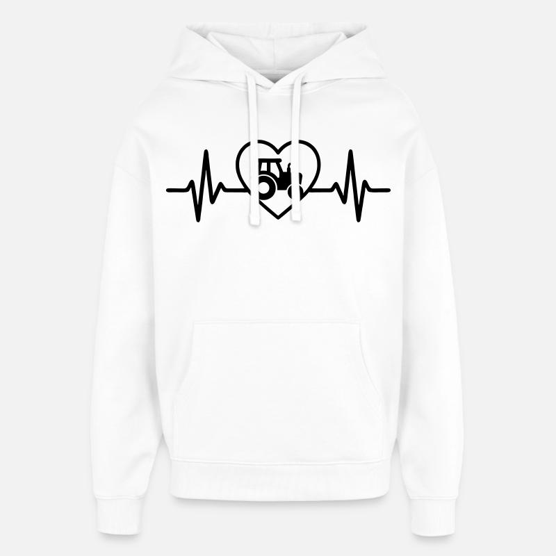 Herz Tractor – Passion pour l’agriculture - Sweat à capuche unisexe Stanley/Stella Oversized - blanc