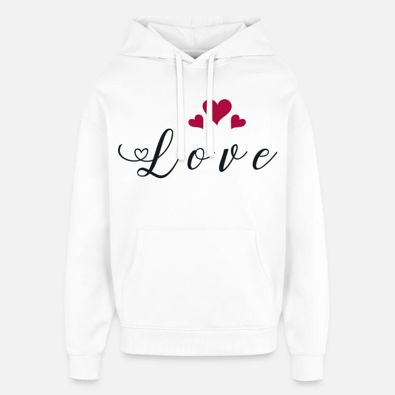 Amour Cœur Passion Sentiments Déclaration Amoureux - Sweat à capuche unisexe Stanley/Stella Oversized - blanc