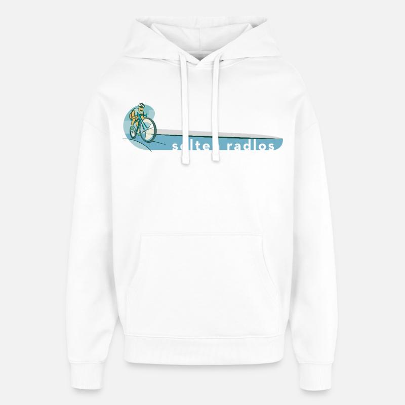 Rarement sans roues – Jeu de mots sur le vélo de route : cadeau - Sweat à capuche unisexe Stanley/Stella Oversized - blanc