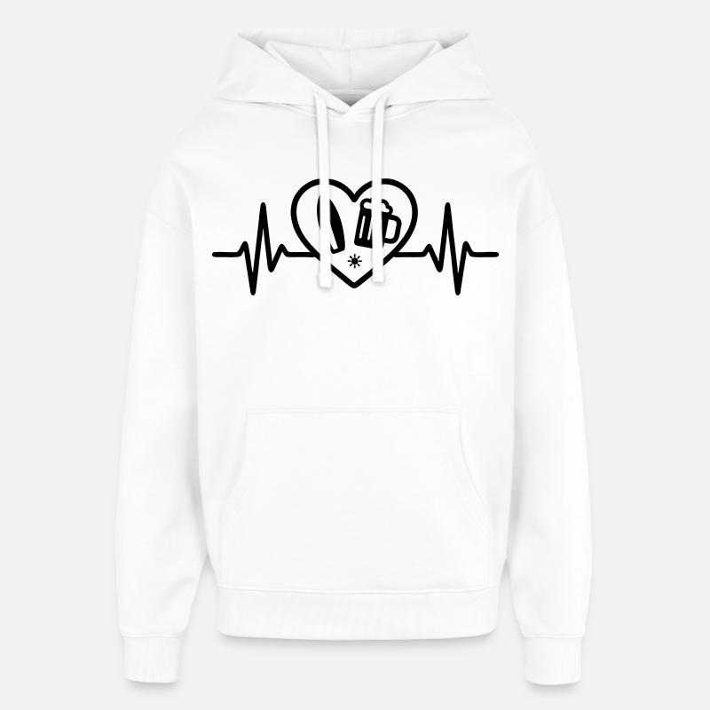 Bière de surf au cœur - Sweat à capuche unisexe Stanley/Stella Oversized - blanc