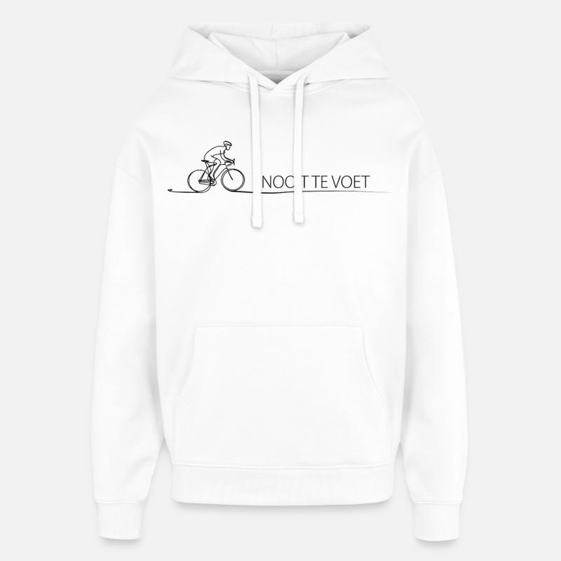 Nooit Te Voet Vélo Cyclisme - Sweat à capuche unisexe Stanley/Stella Oversized - blanc