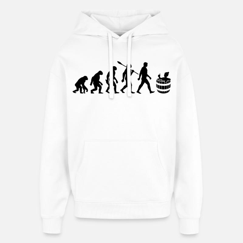 Evolution - Eisbader - Winterbaden - Eisbaden - Oversized Unisex Hoodie by Stanley/Stella - white