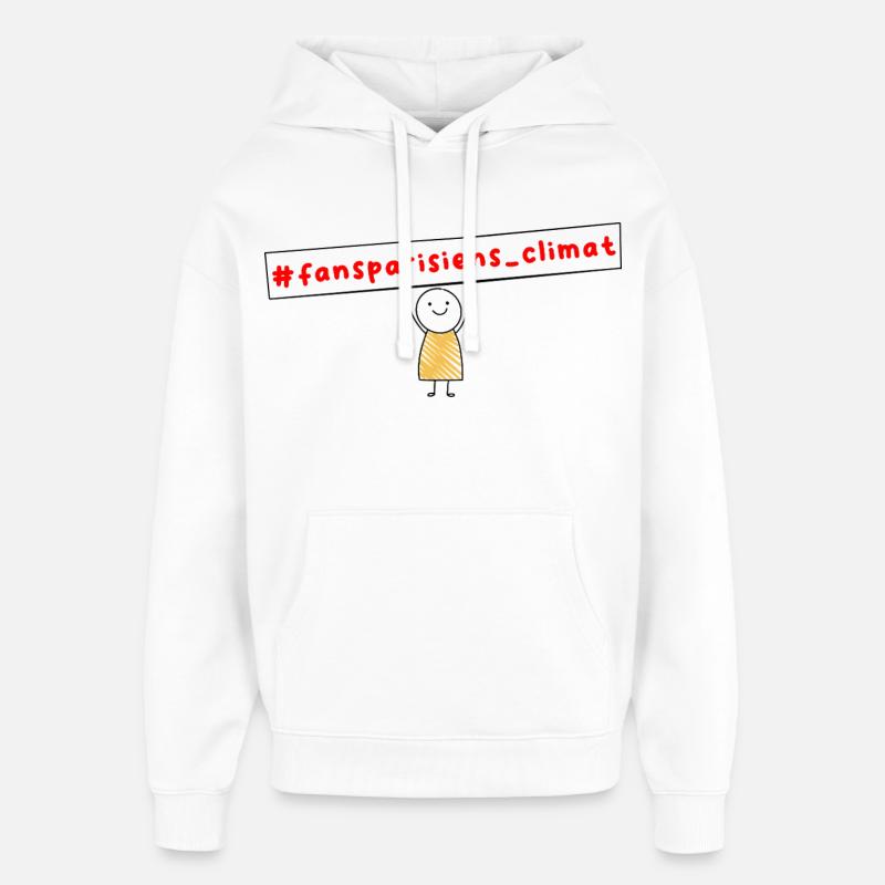#fansparisiens_climat  - Sweat à capuche unisexe Stanley/Stella Oversized - blanc