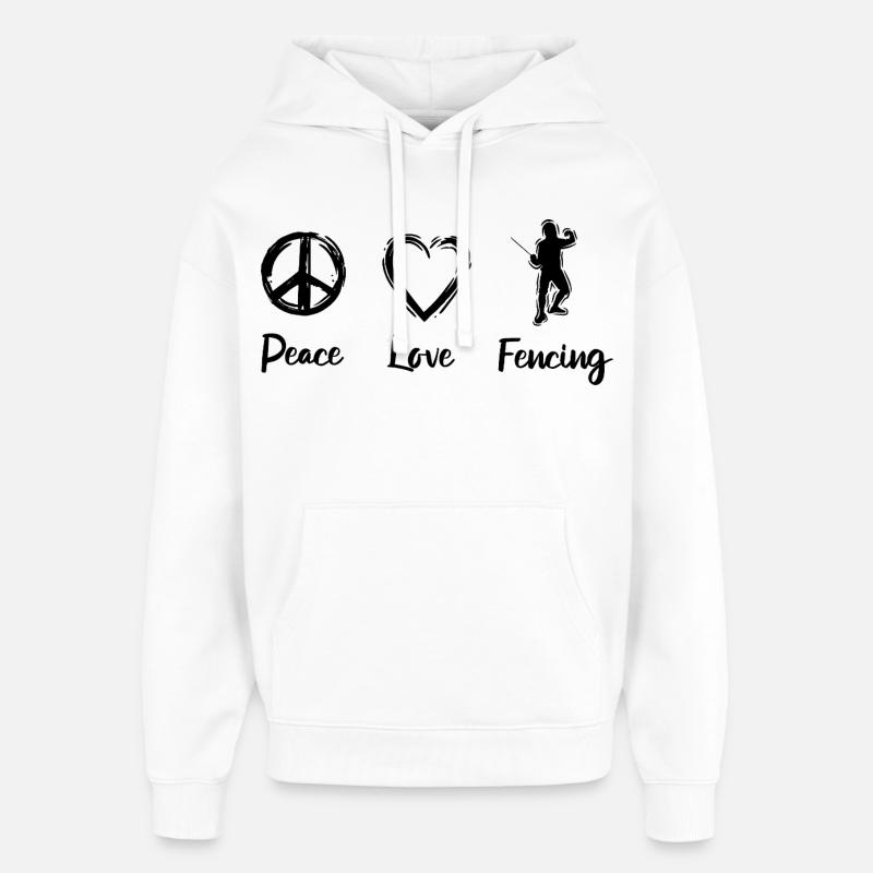 L’amour de l’escrime - Sweat à capuche unisexe Stanley/Stella Oversized - blanc