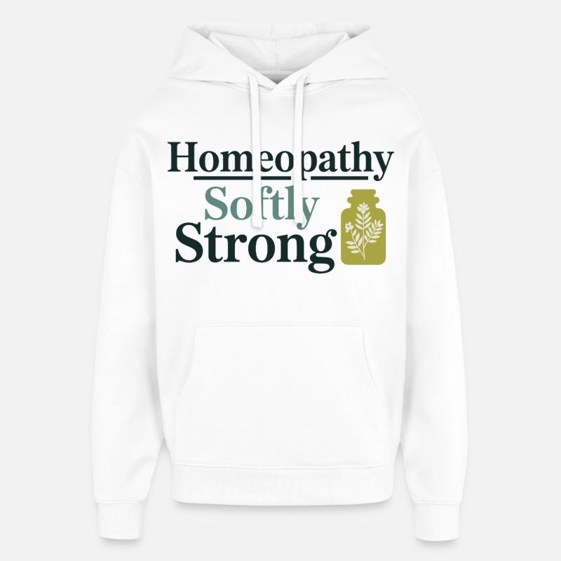 Homéopathie Praticien Professionnel Doux, Fort - Sweat à capuche unisexe Stanley/Stella Oversized - blanc