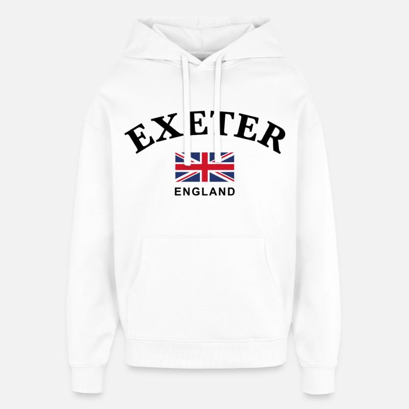 Exeter, Angleterre - Sweat à capuche unisexe Stanley/Stella Oversized - blanc