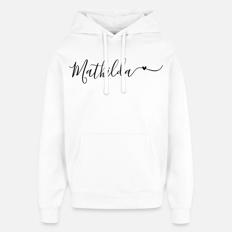Mathilda Prénom décoratif - Sweat à capuche unisexe Stanley/Stella Oversized - blanc