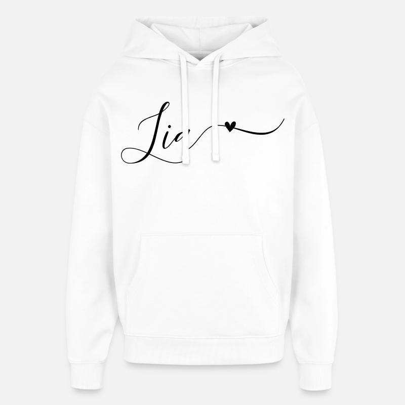 Lia Prénom Décoratif - Sweat à capuche unisexe Stanley/Stella Oversized - blanc