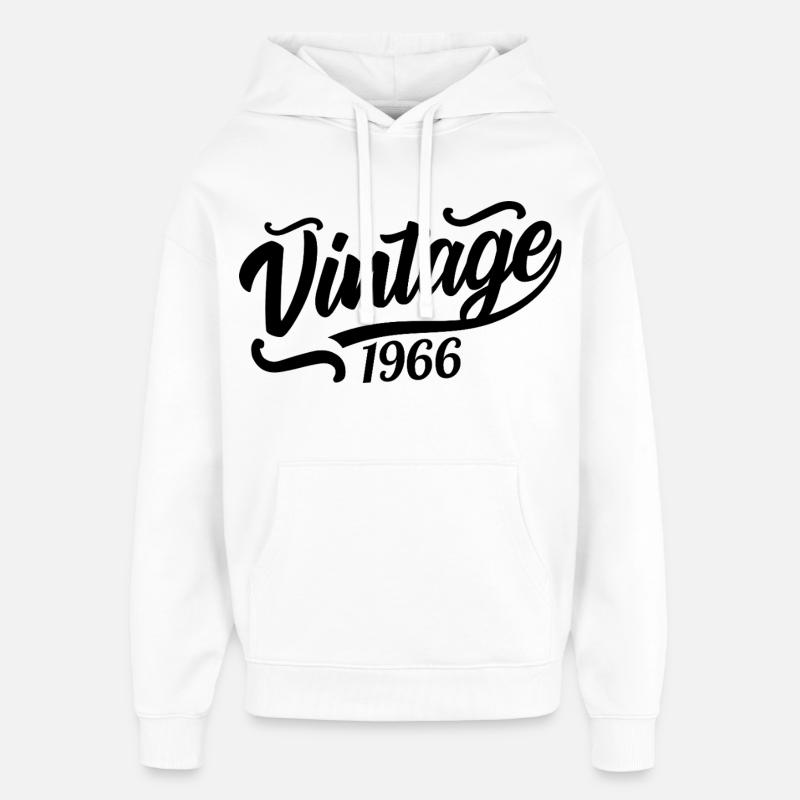 1966 Né en 1966, 56e anniversaire - Sweat à capuche unisexe Stanley/Stella Oversized - blanc