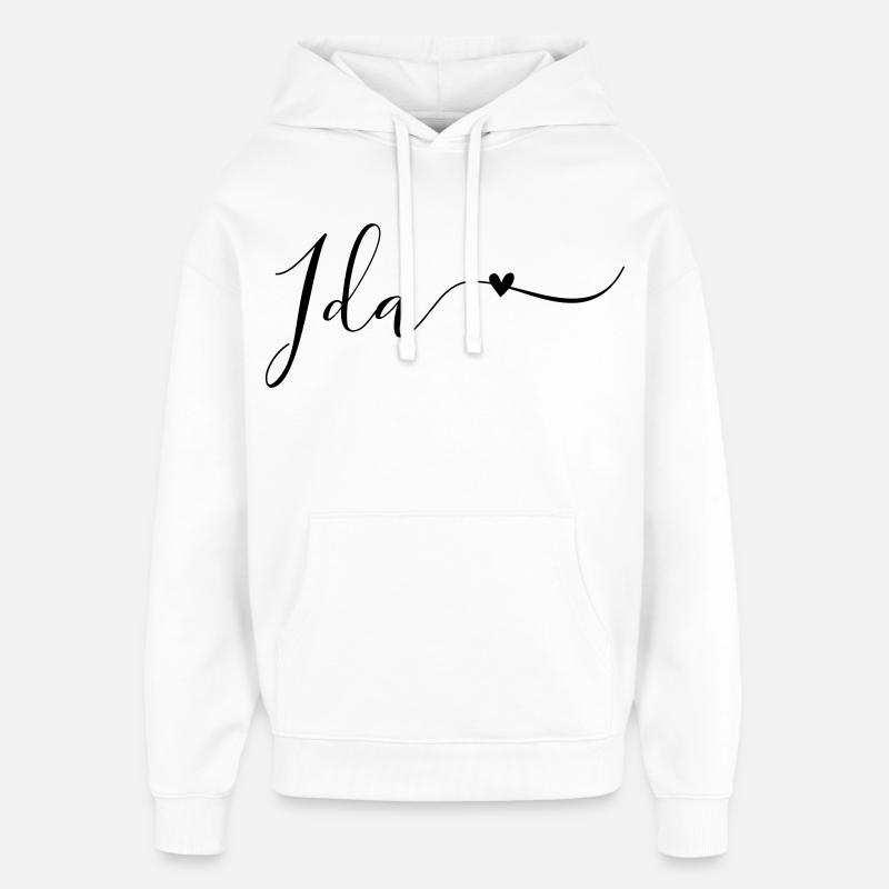 Ida Prénom Décoratif - Sweat à capuche unisexe Stanley/Stella Oversized - blanc