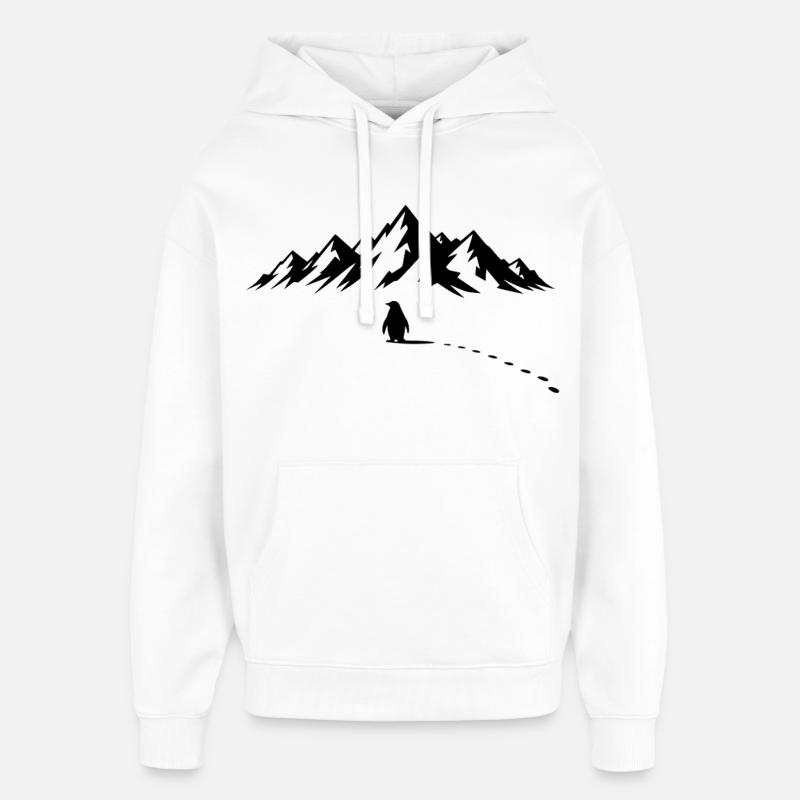 Pinguin Eisberg - Sweat à capuche unisexe Stanley/Stella Oversized - blanc
