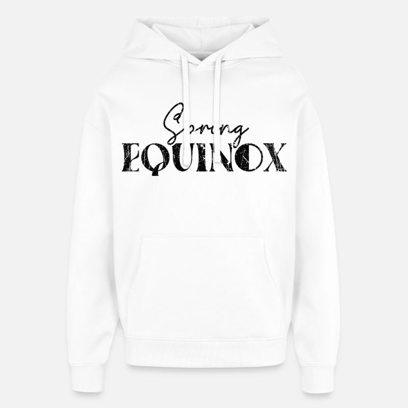 Forårsjævndøgn marts jævndøgn Glædelig påske - Hættetrøje unisex Stanley/Stella Oversized - hvid