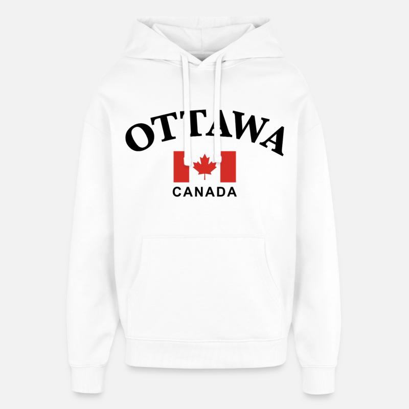 Ottawa, Canada - Sweat à capuche unisexe Stanley/Stella Oversized - blanc