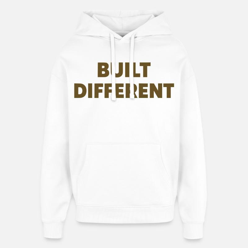 Typographie d’affirmation différente construite - Sweat à capuche unisexe Stanley/Stella Oversized - blanc
