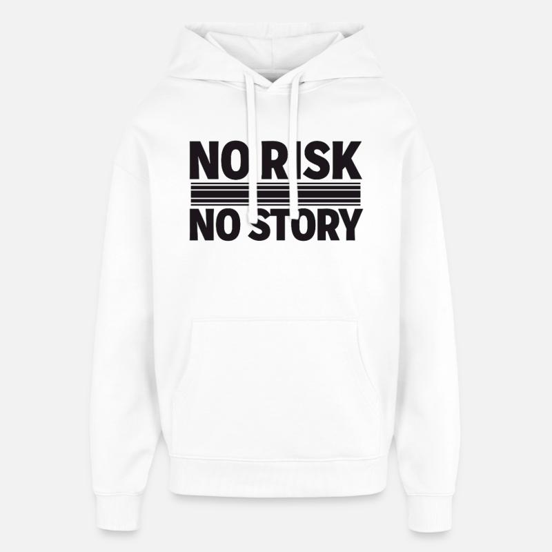 AUCUN RISQUE SANS HISTOIRE Déclaration d’aventure - Sweat à capuche unisexe Stanley/Stella Oversized - blanc