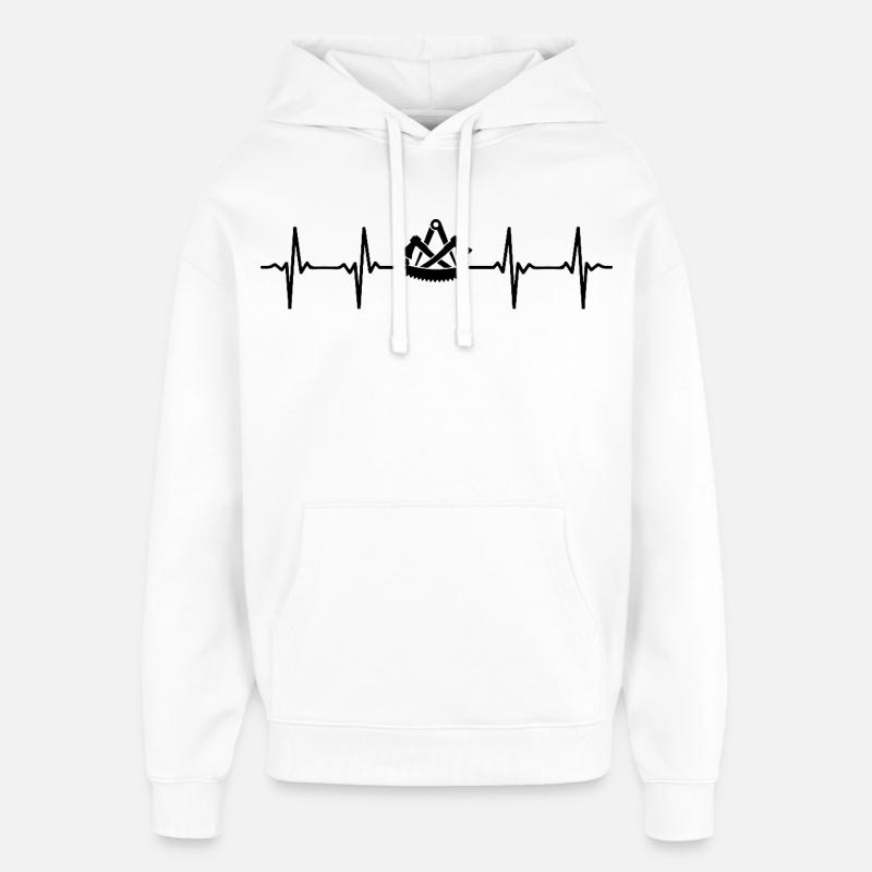 charpentier battement de cœur charpentier - Sweat à capuche unisexe Stanley/Stella Oversized - blanc
