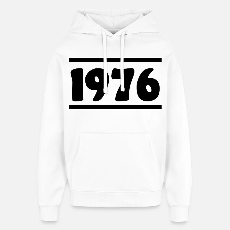 1976 Anniversaire 1976 - Sweat à capuche unisexe Stanley/Stella Oversized - blanc
