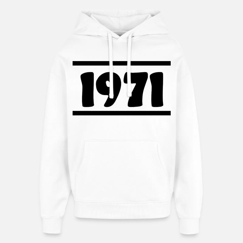 1971 Anniversaire 1971 - Sweat à capuche unisexe Stanley/Stella Oversized - blanc
