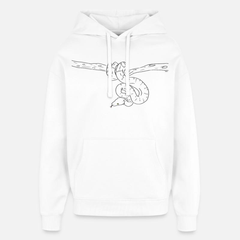 Snake (b&w) - Oversized Unisex Hoodie by Stanley/Stella - white