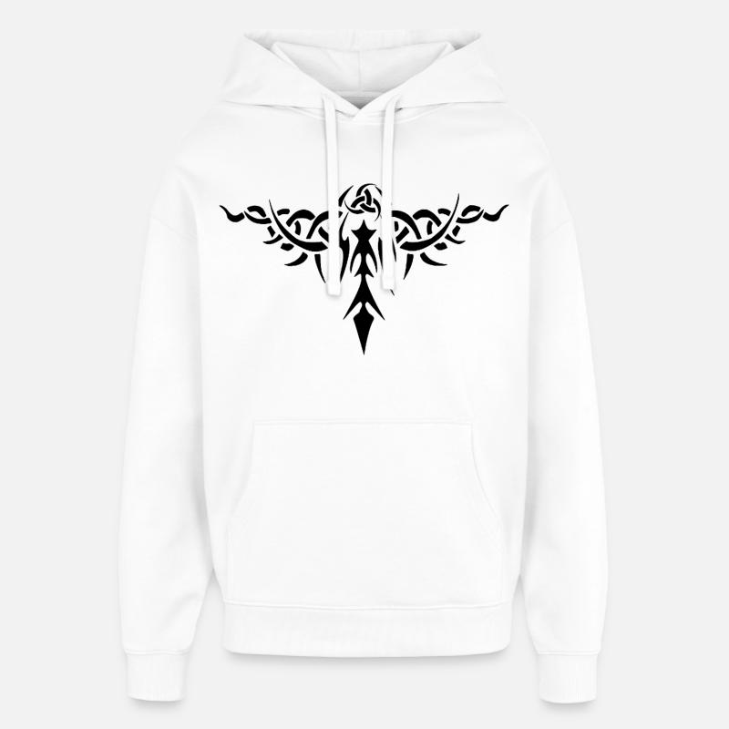 Spiny Symbol (Black) - Oversized Unisex Hoodie by Stanley/Stella - white