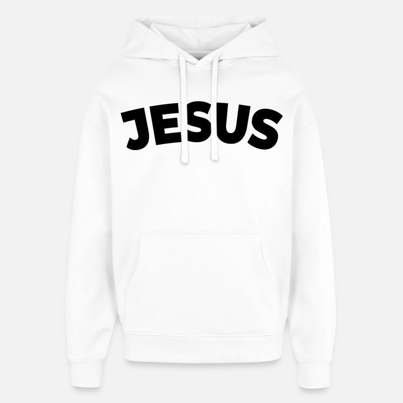 Jésus | Avec amour | Foi | Don - Sweat à capuche unisexe Stanley/Stella Oversized - blanc
