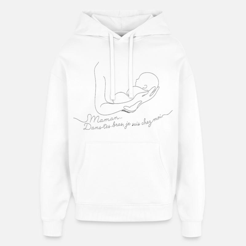Amour Maternel: Dans tes Bras - Sweat à capuche unisexe Stanley/Stella Oversized - blanc
