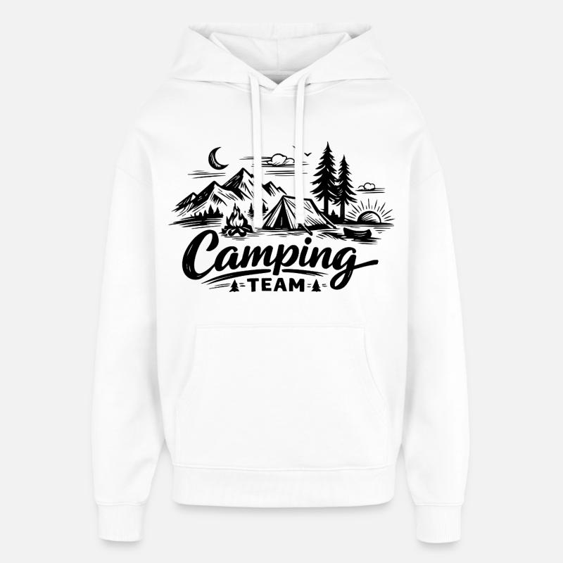 Tente d’équipe de camping - Sweat à capuche unisexe Stanley/Stella Oversized - blanc