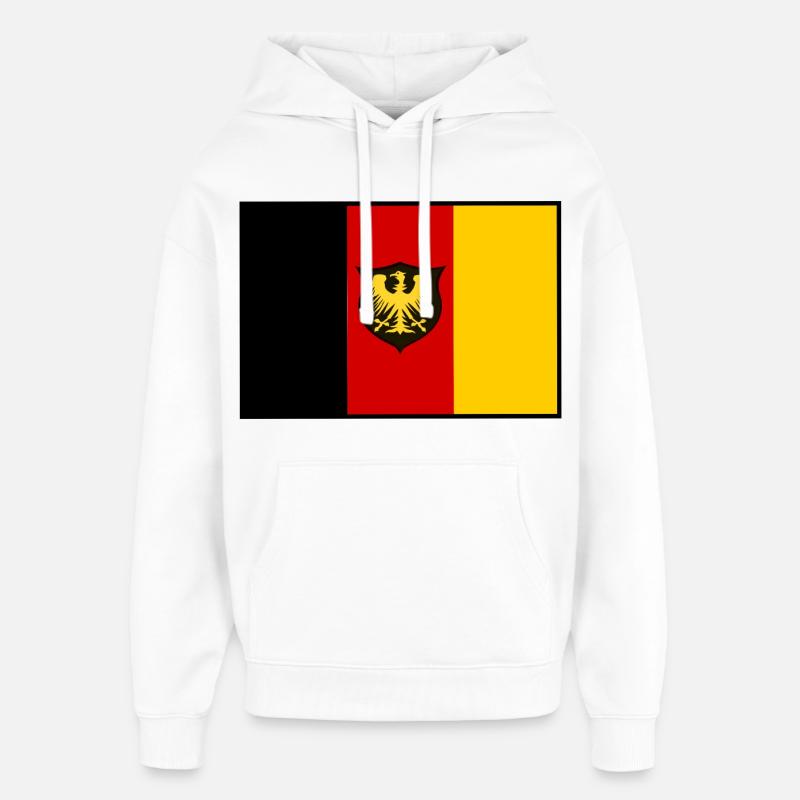 Eagle Flag BlackRedGold Shield - Oversized Unisex Hoodie by Stanley/Stella - white